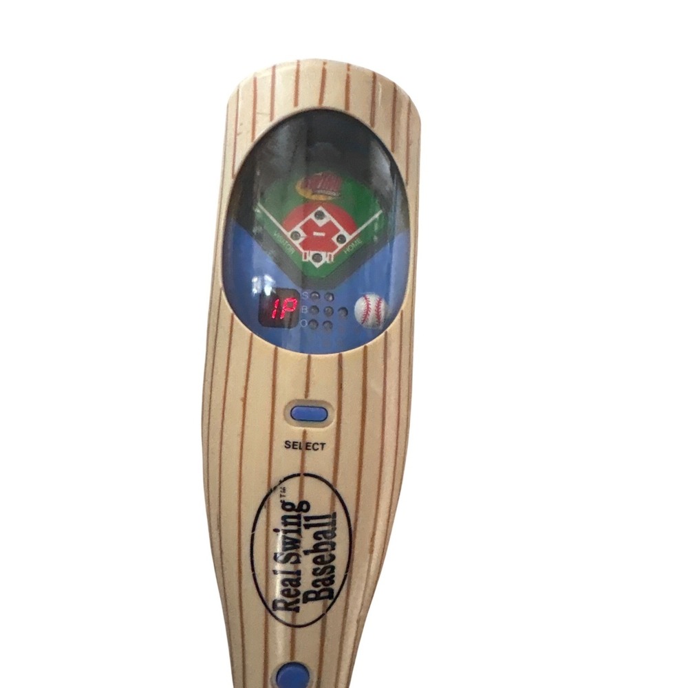 Real Swing Baseball Handheld Electronic Game Vintage Bat Shaped Motion Toy Works